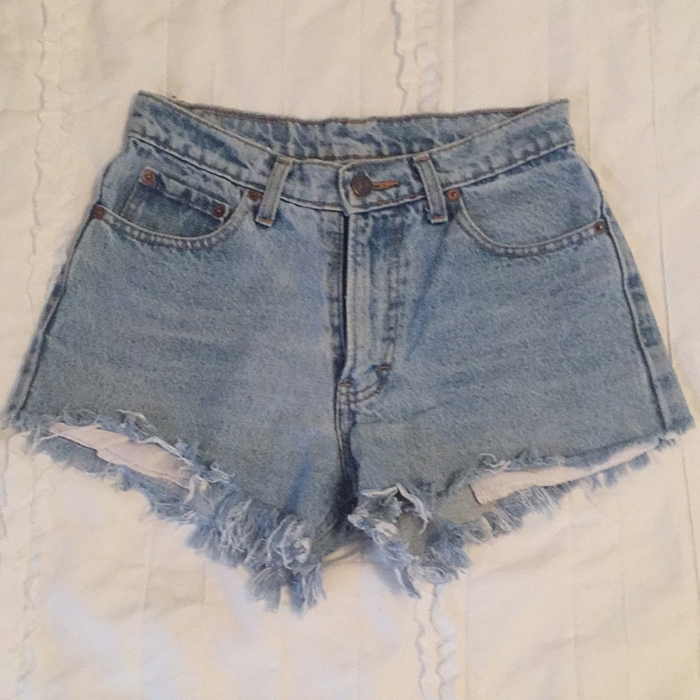 Vintage high waisted denim cut offs